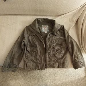 Olive green cropped jacket